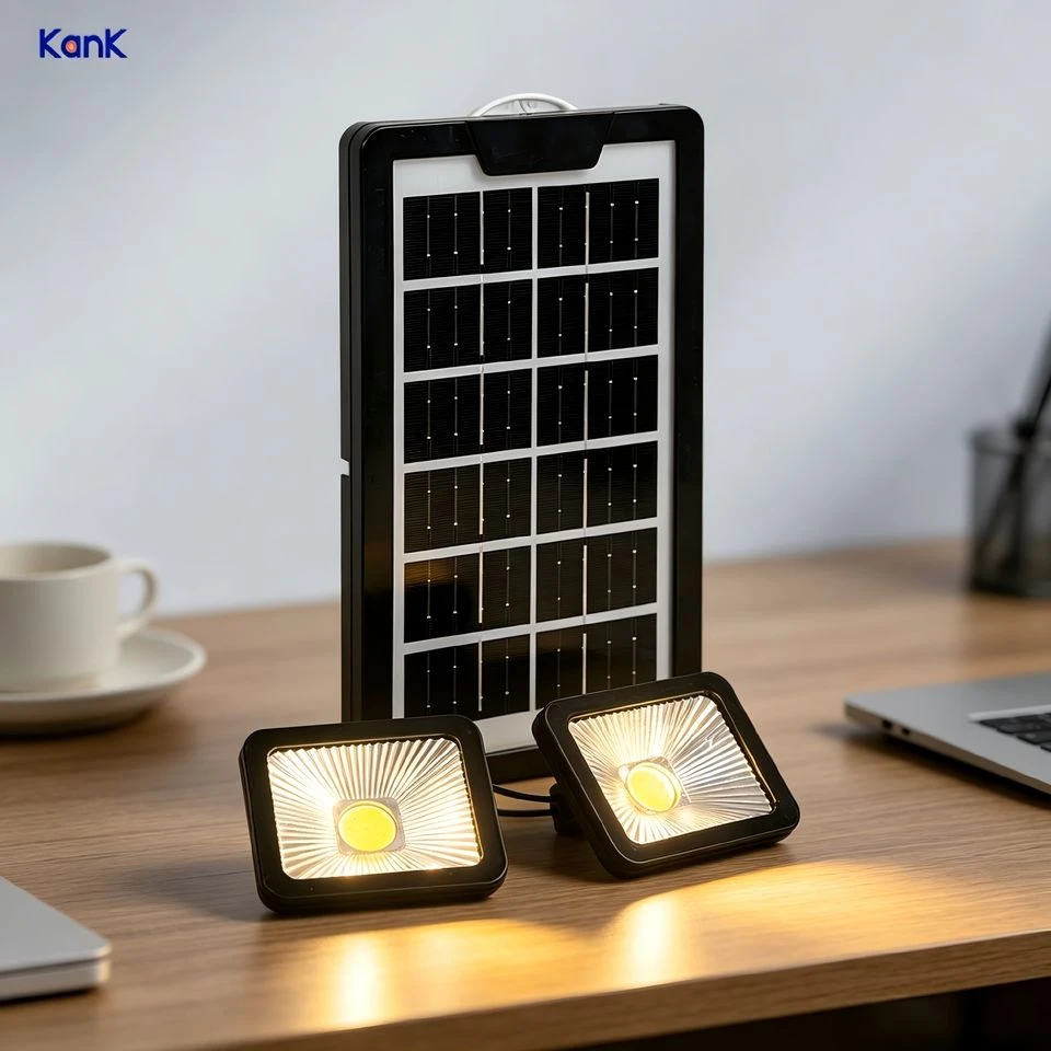 Sistema de iluminación de energía solar 4800mAh Gran capacidad 4W Panel solar Multi DC USB Tipo-C Salida Kit para exteriores